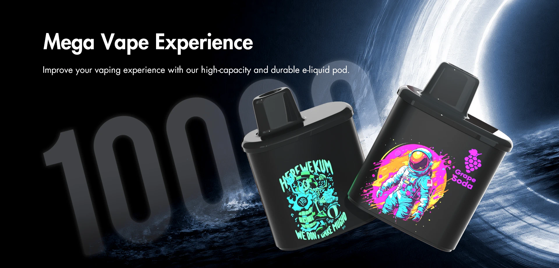 Mega Vape Experience Improve your vaping experience with our high-capacity and durable e-liquid pod.