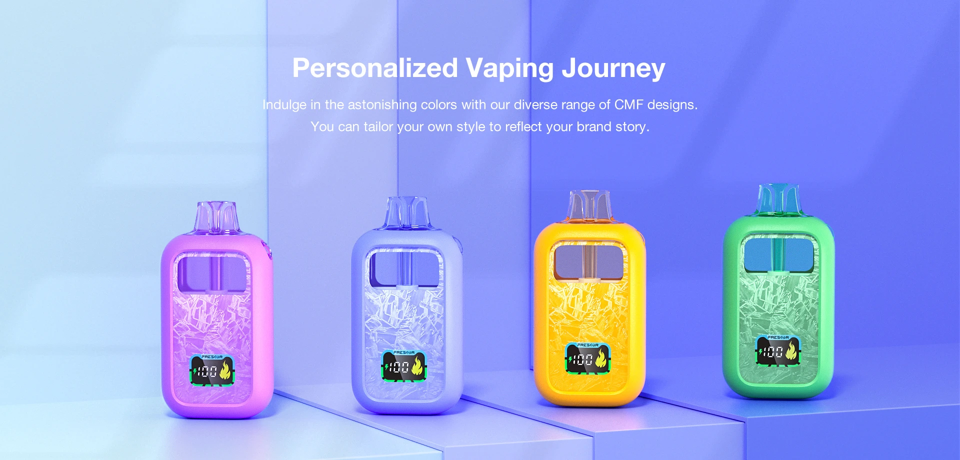 Personalized Vaping Journey Indulge in the astonishing colors with our diverse range of CMF designs. You can tailor your own style to reflect your brand story.
